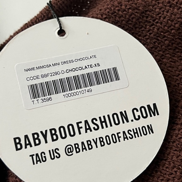 BABYBOO XS - MIMOSA MINI CHOCOLATE BROWN DRESS - Picture 2 of 5